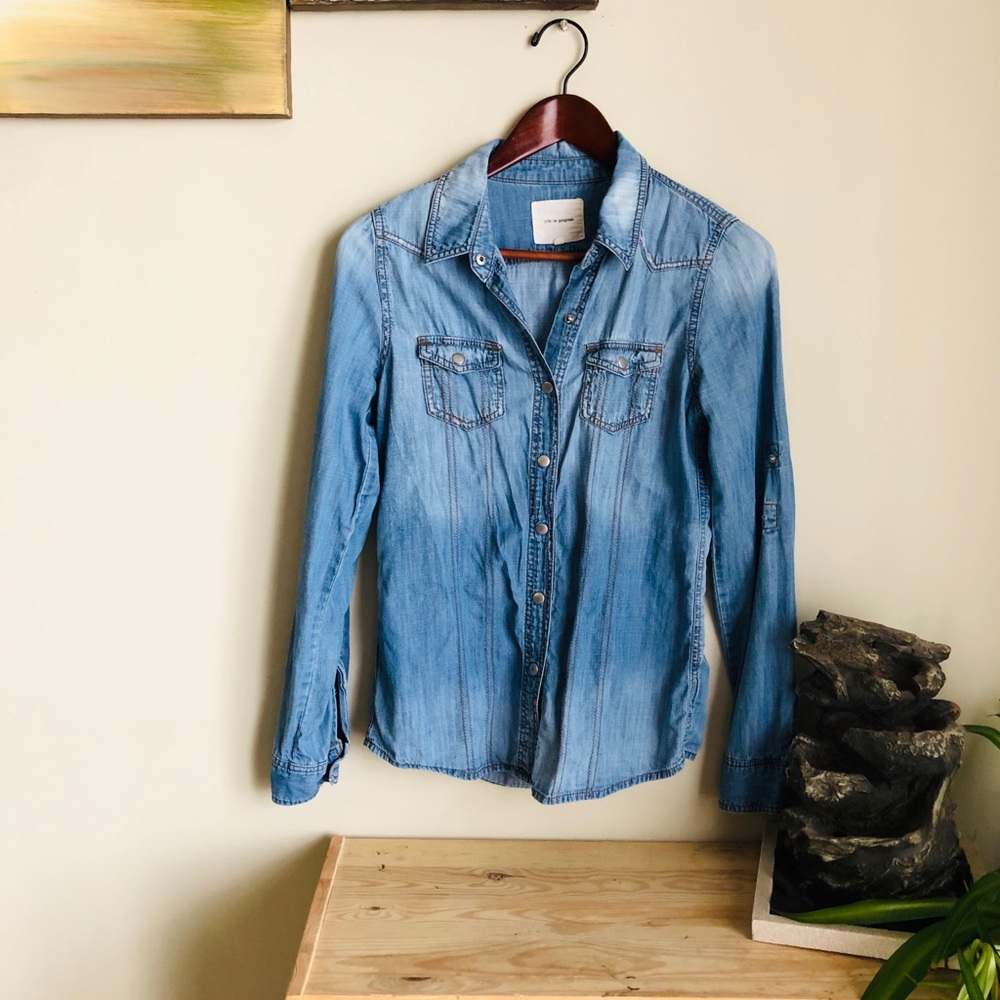 ⭐️5/$25 | FOREVER 21 | Denim Long-sleeve Button-up
